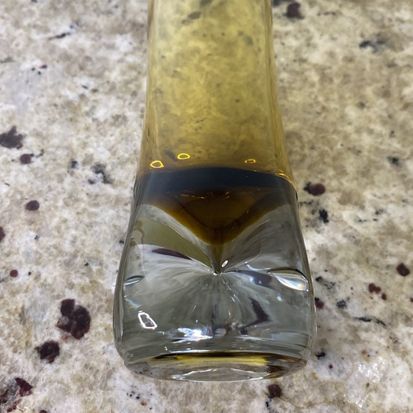 Mid 20th Century Bo Borgstrom Finnish Riihimaki Amber Glass Bud Vase 10” - Picture 11 of 15